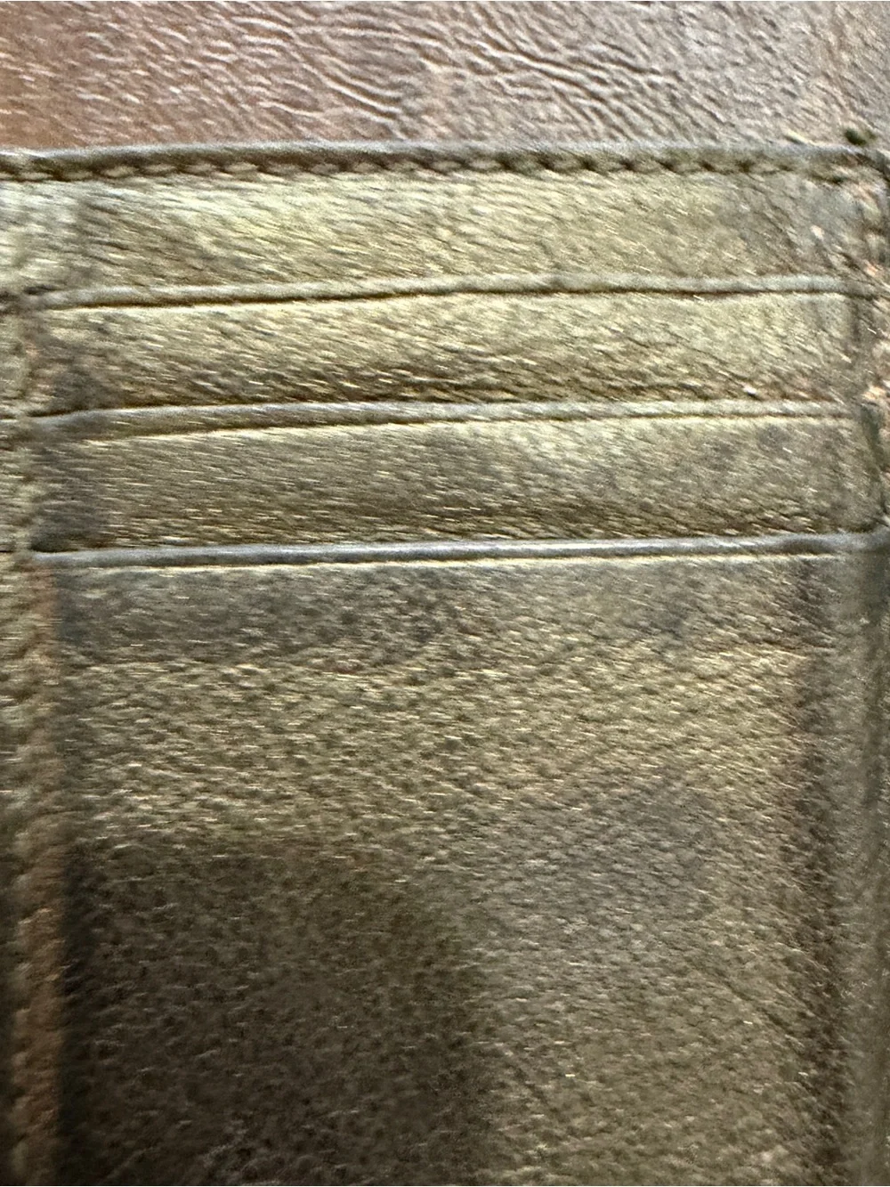 Vintage Betsey Johnson Studded Leather Trifold Wallet Olive Green